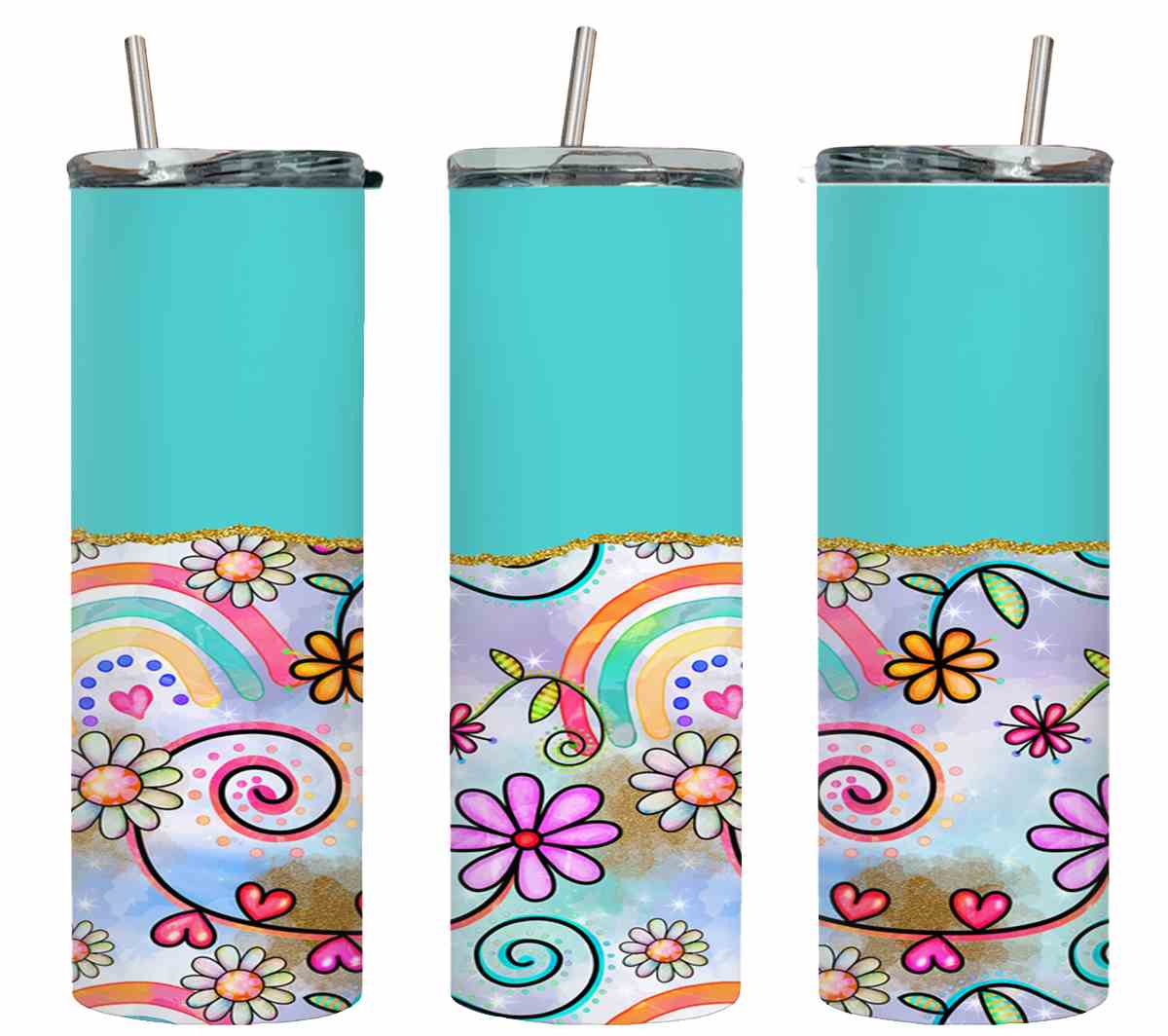 Flower Rainbow Blue-10575
